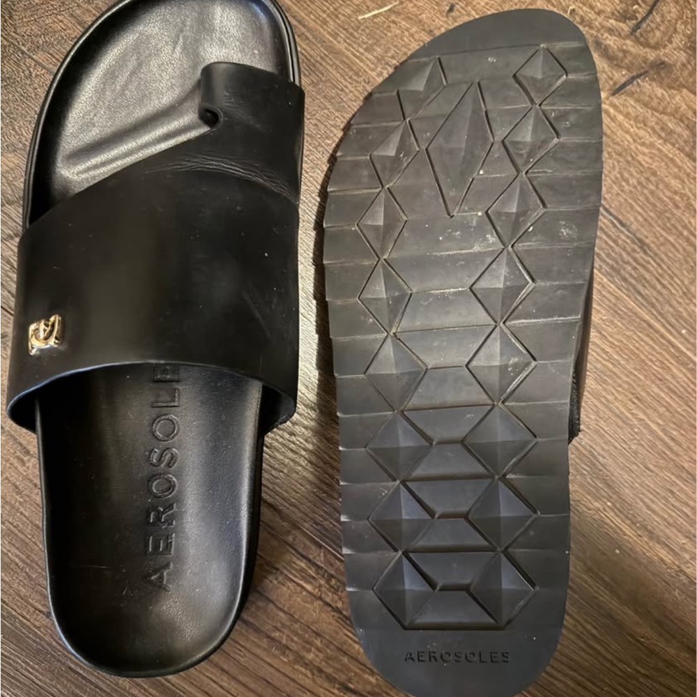Aerosoles Black Slide Sandals size 11